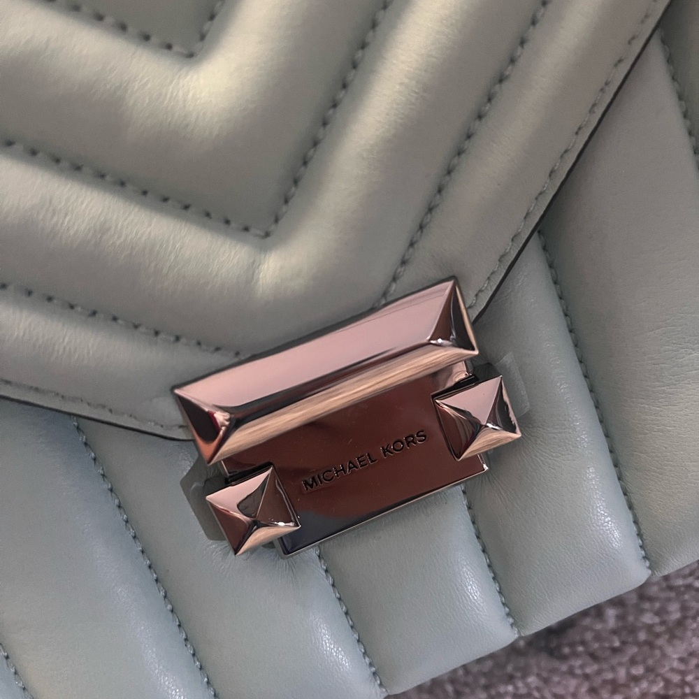 Michael Kors Light Blue Quilted Shoulder Bag - Picture 3 of 4